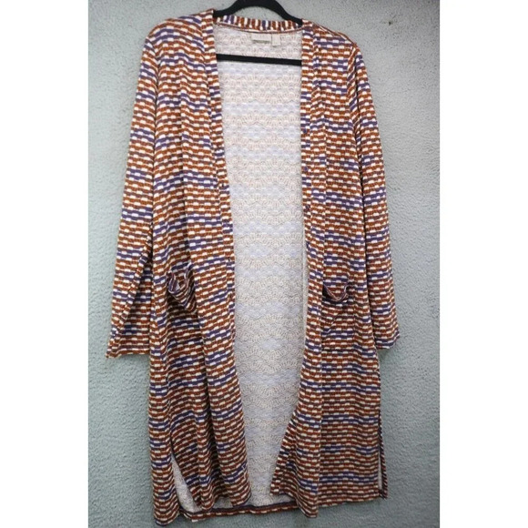 LOGO by Lori Goldstein Open Cardigan Duster-Size Medium-Pockets - Picture 1 of 9